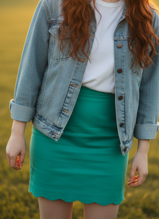 J CREW SCALLOPED HEM PENCIL SKIRT