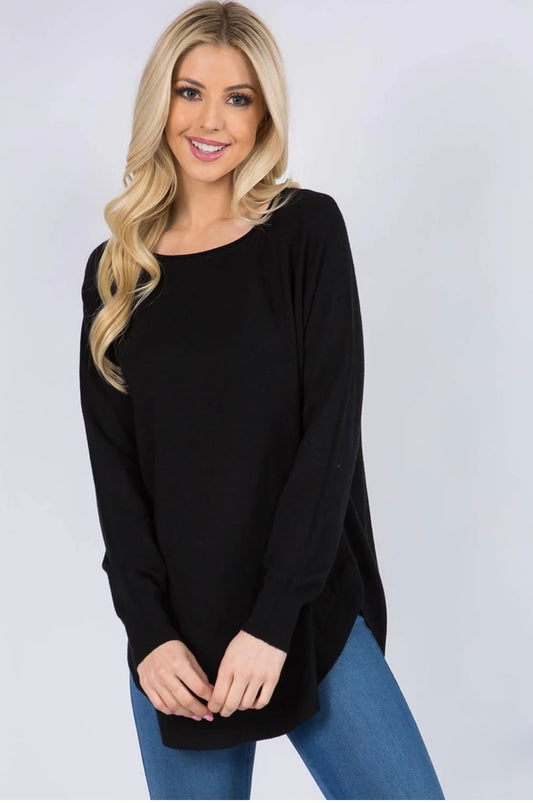 DREAMER CURVED HEM SWEATER