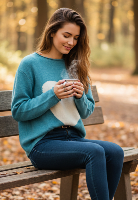 EASEL HEART FRONT SWEATER