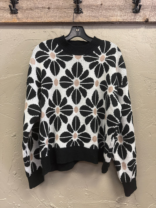 EN CREME MID MOD FLORAL SWEATER