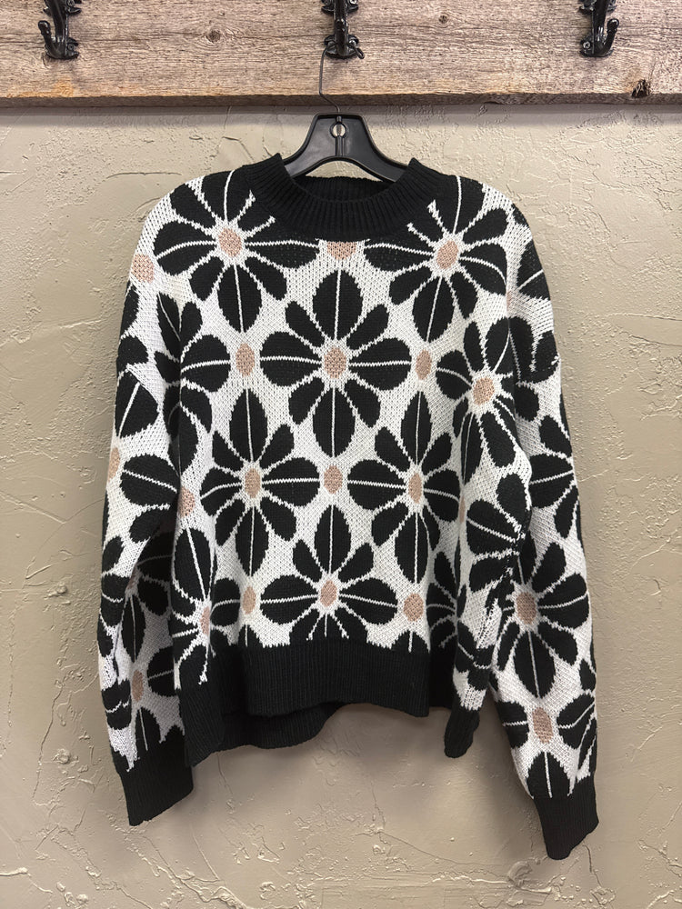 EN CREME MID MOD FLORAL SWEATER