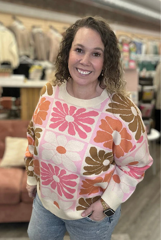 POLAGRAM BOLD BLOSSOMS SWEATER