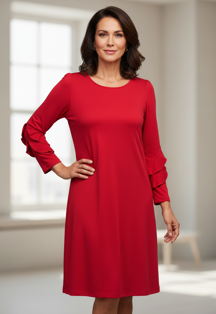 ESQUALO FLUTTER SLEEVE DRESS (org$119)