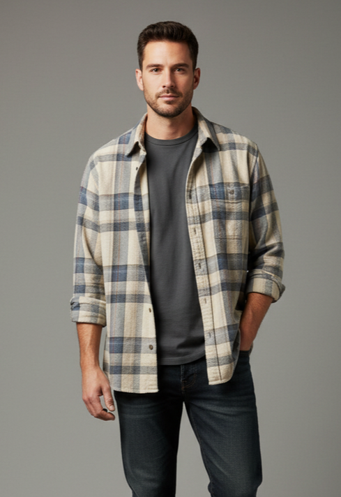 PLAID BUTTON UP SHIRT