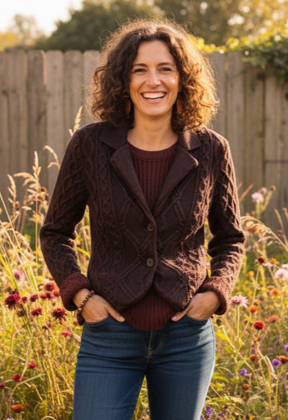 RENE LEZARD COATED WOOL CARDIGAN