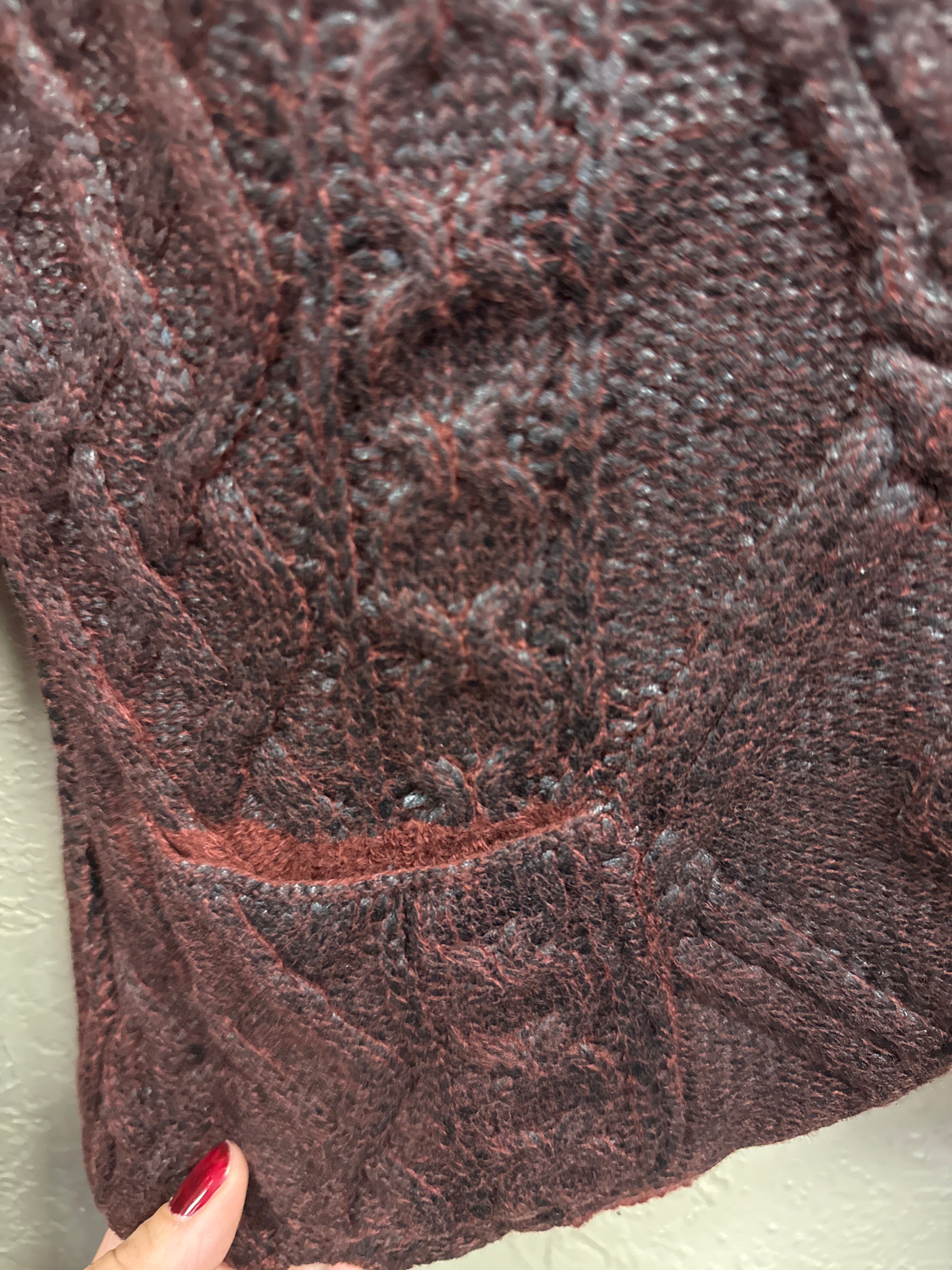 RENE LEZARD COATED WOOL CARDIGAN