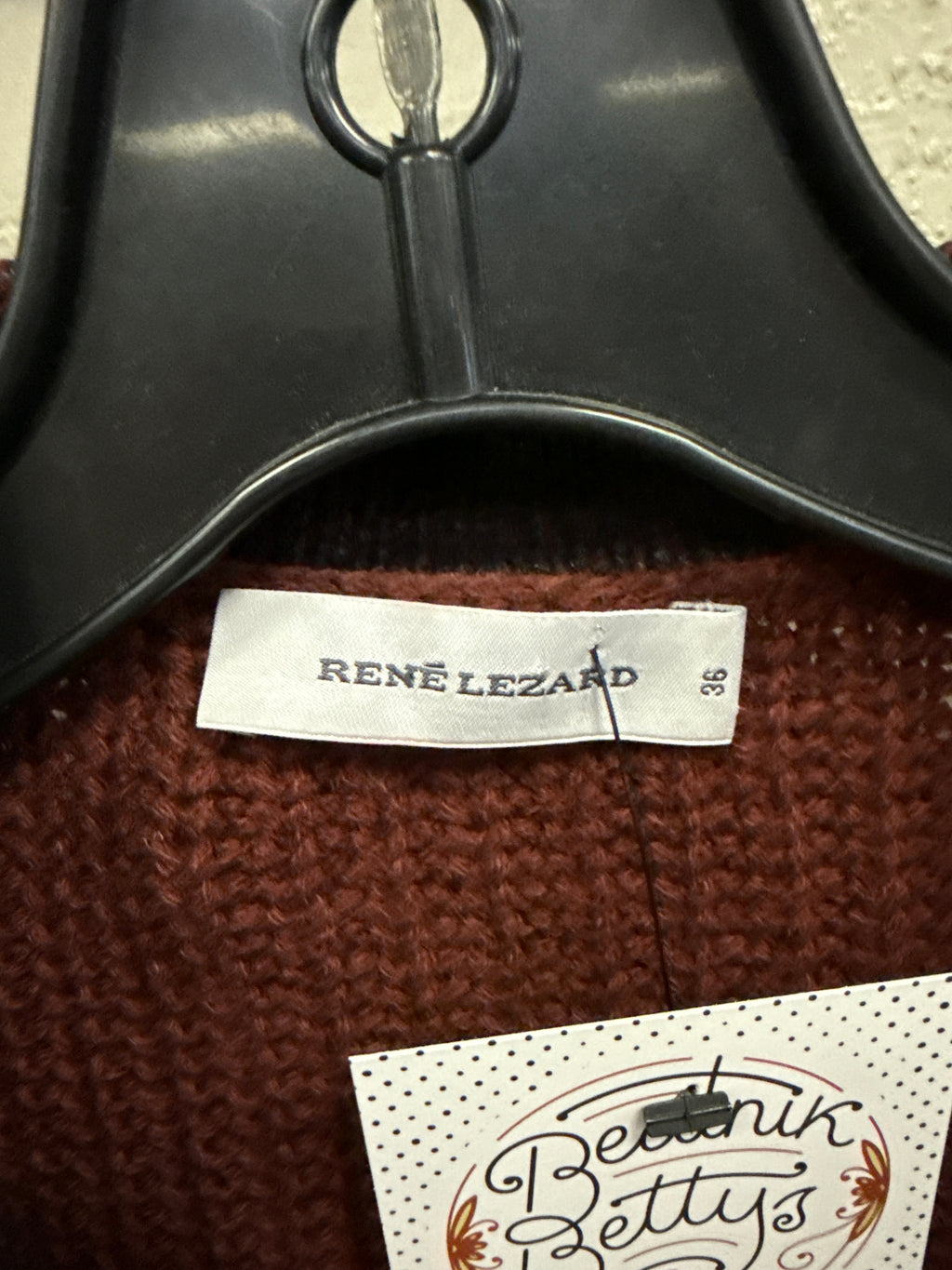 RENE LEZARD COATED WOOL CARDIGAN