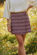 LOFT FAUX WRAP JACQUARD SKIRT