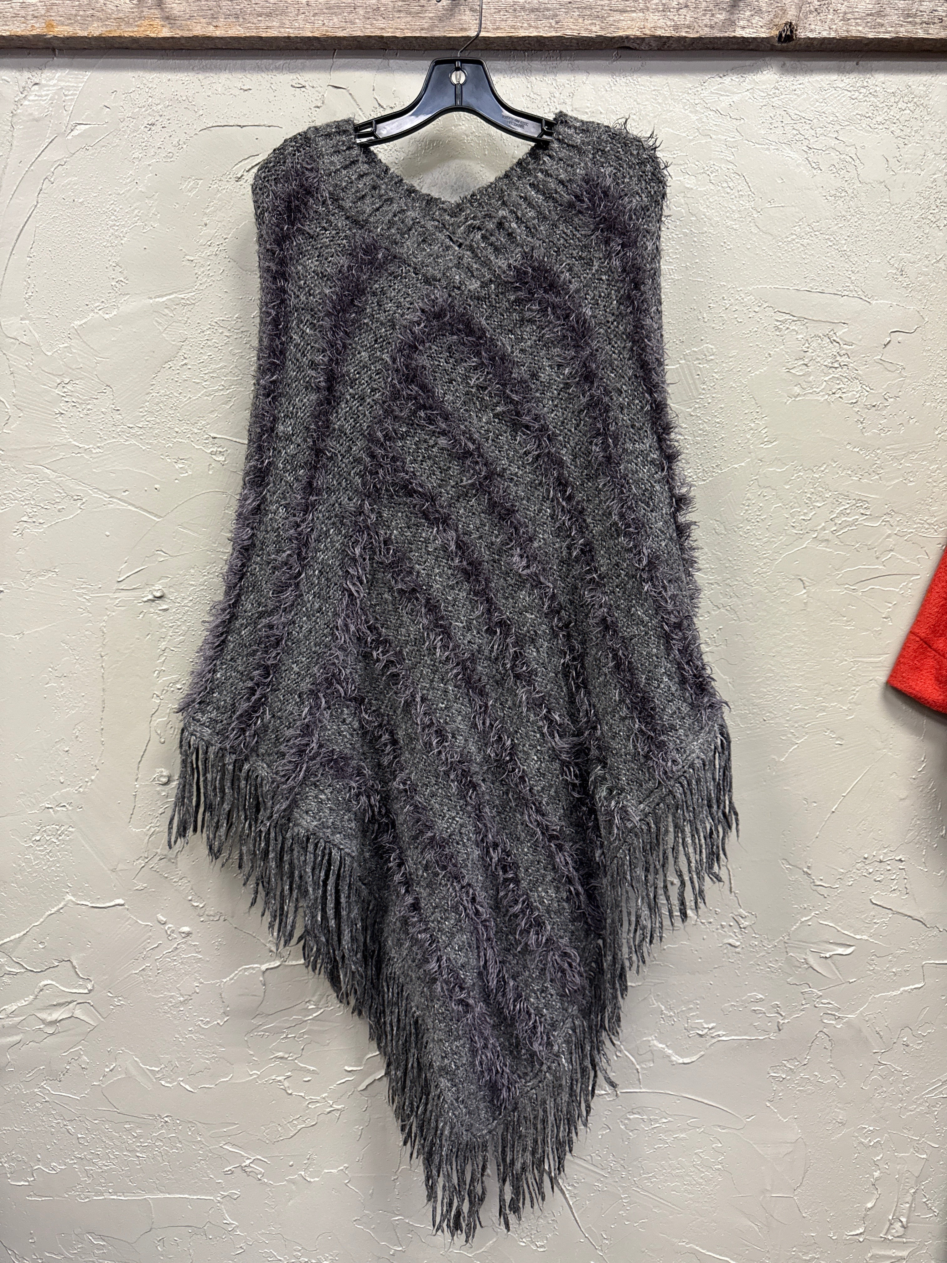 LAPIS FRINGE PONCHO