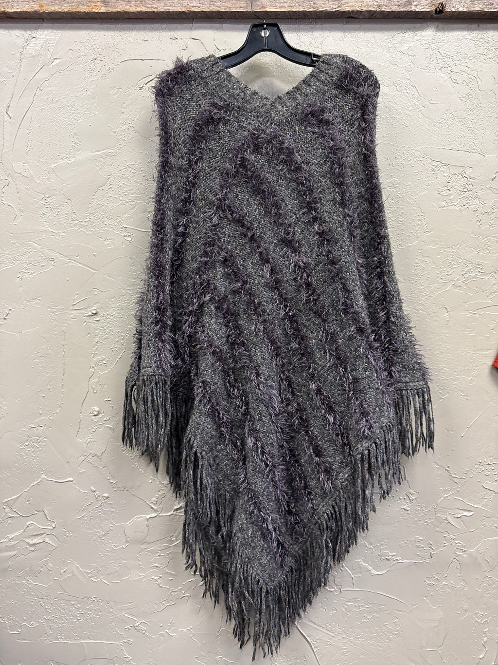 LAPIS FRINGE PONCHO