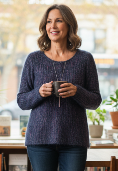 CHICOS EYELASH KNIT PULLOVER