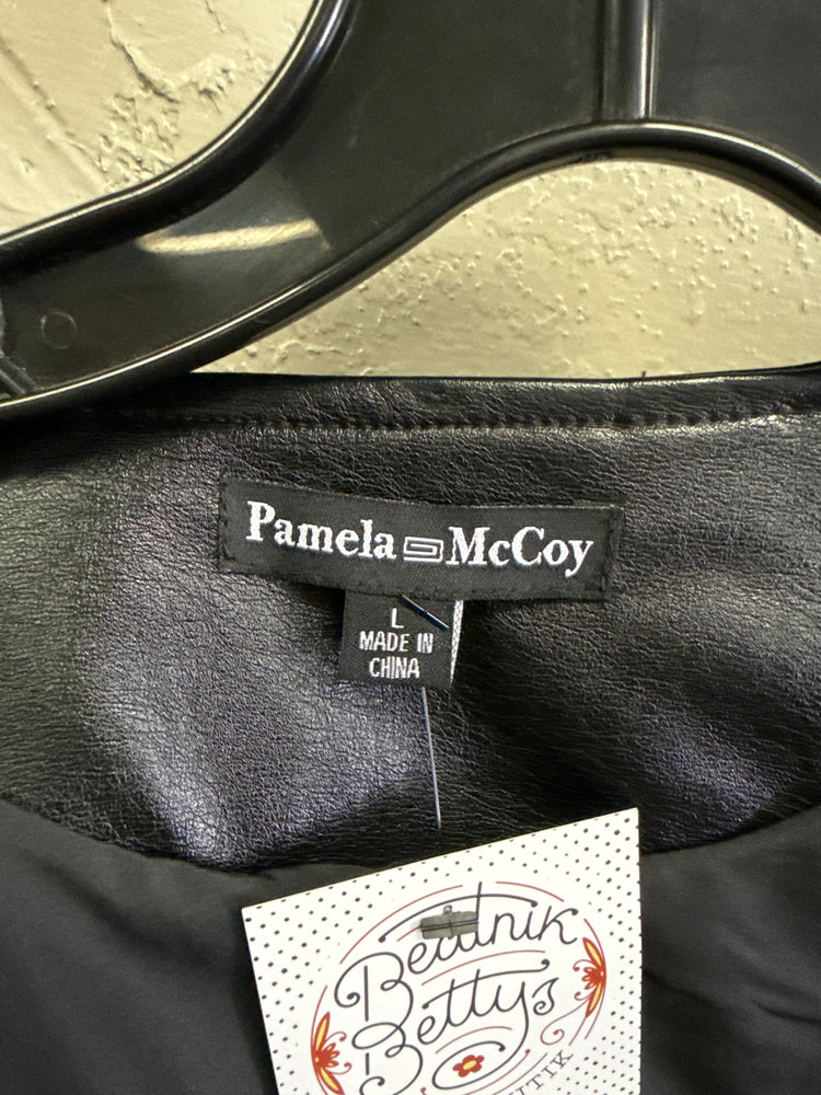 NWOT PAMELA McCOY VEGAN LEATHER MOTO
