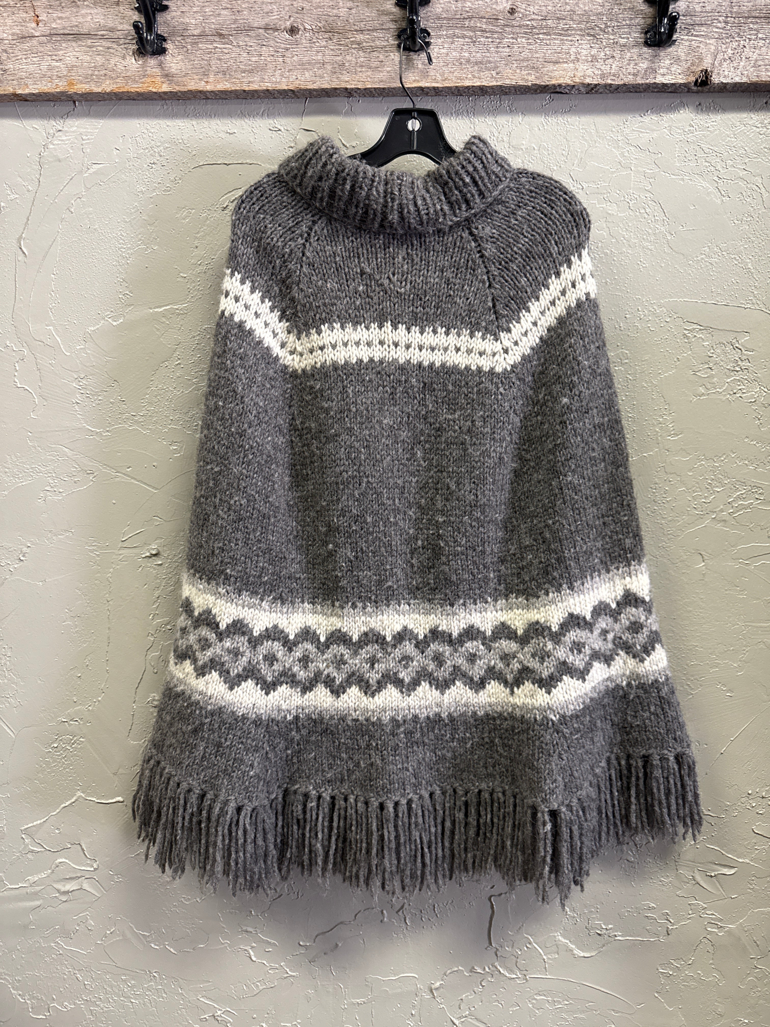 HAND KNIT WOOL PONCHO