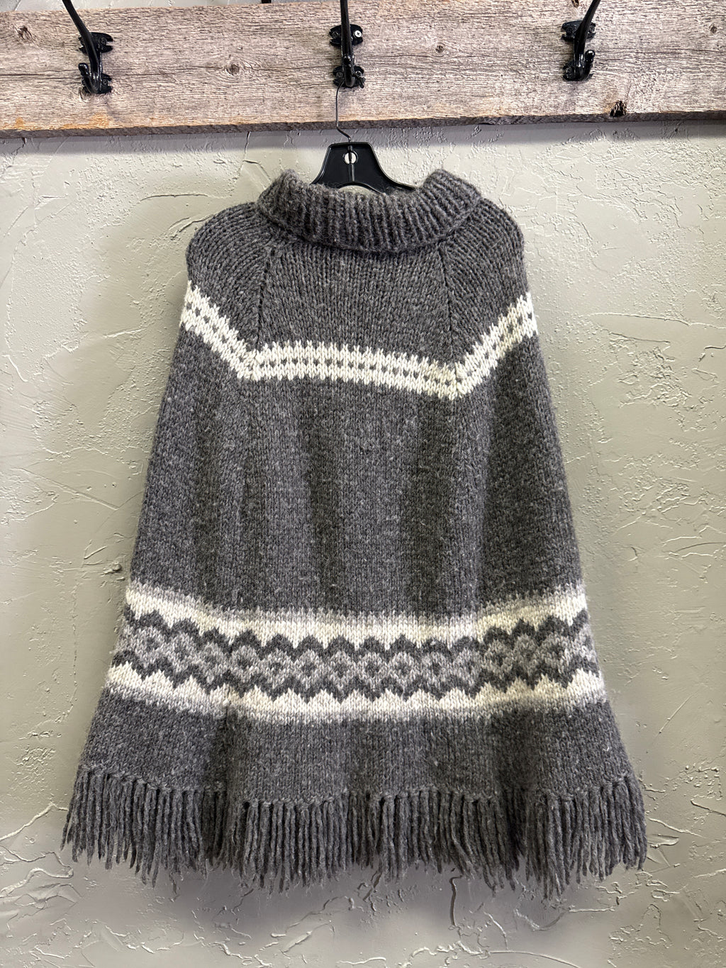 HAND KNIT WOOL PONCHO