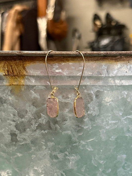 ROSE QUARTZ DROP EARRINGS