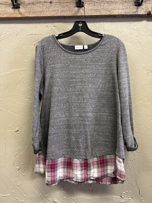 KIM ROGERS FLANNEL HEM TOP