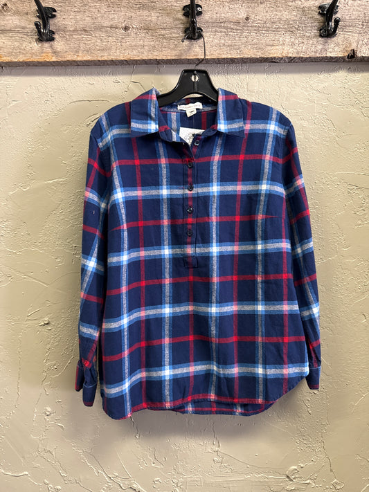 COLDWATER CREEK 1/2 BUTTON FLANNEL