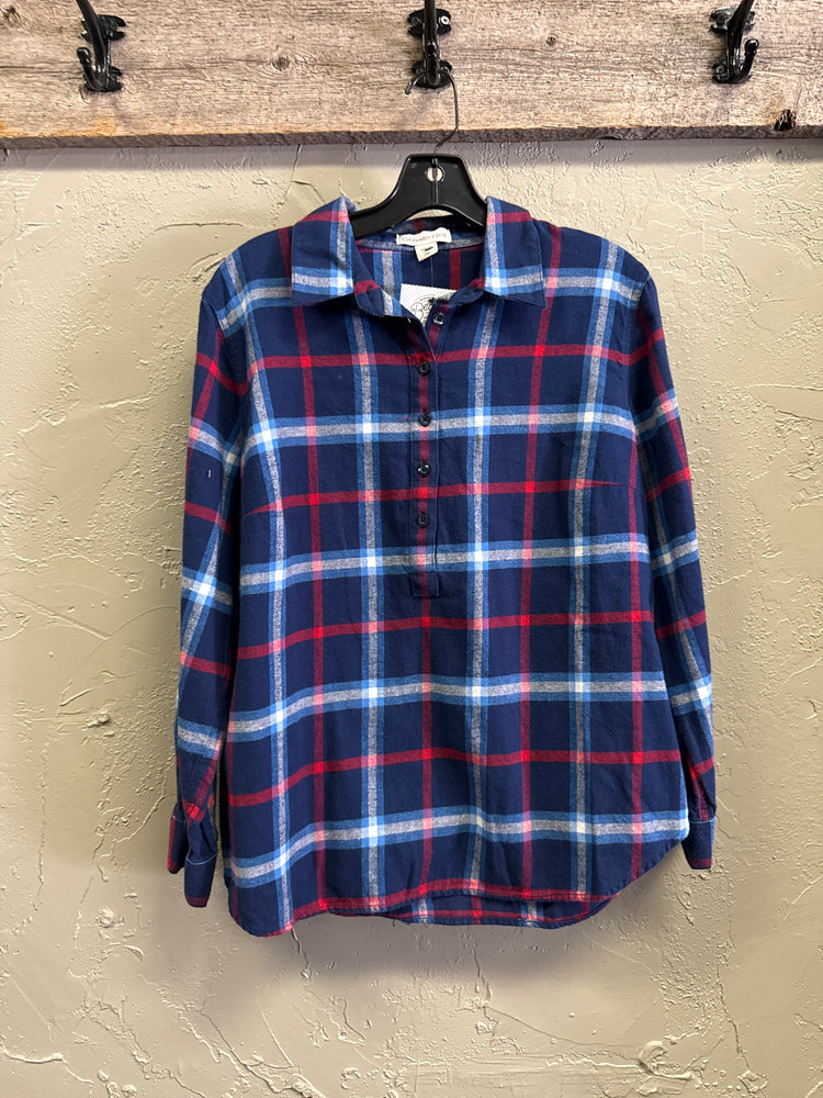 COLDWATER CREEK 1/2 BUTTON FLANNEL