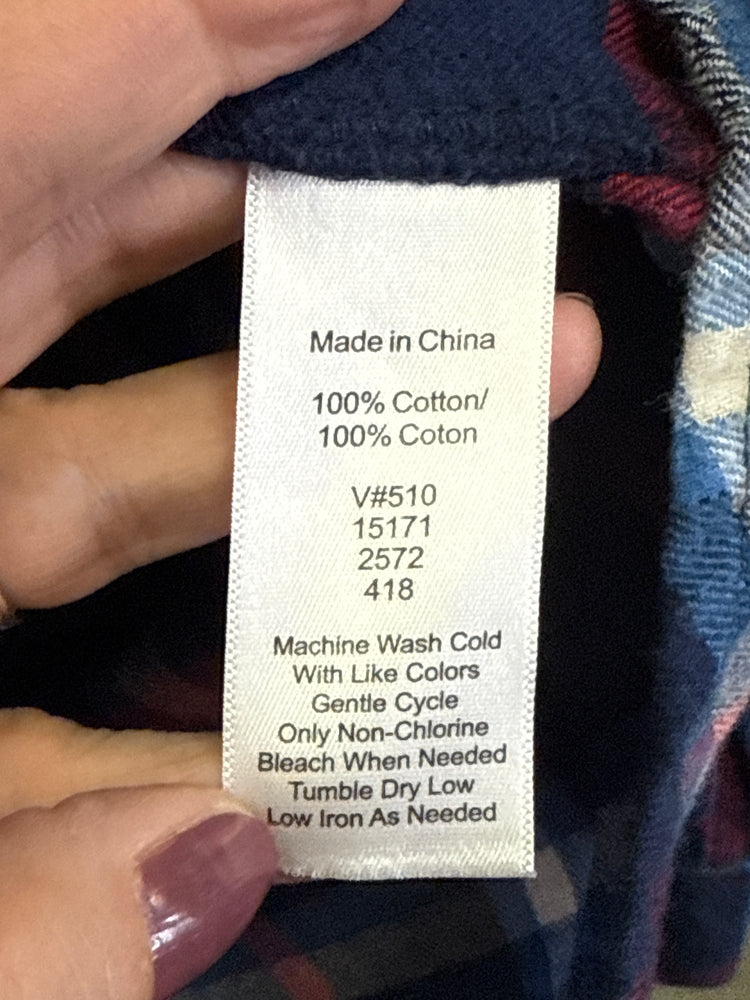 COLDWATER CREEK 1/2 BUTTON FLANNEL