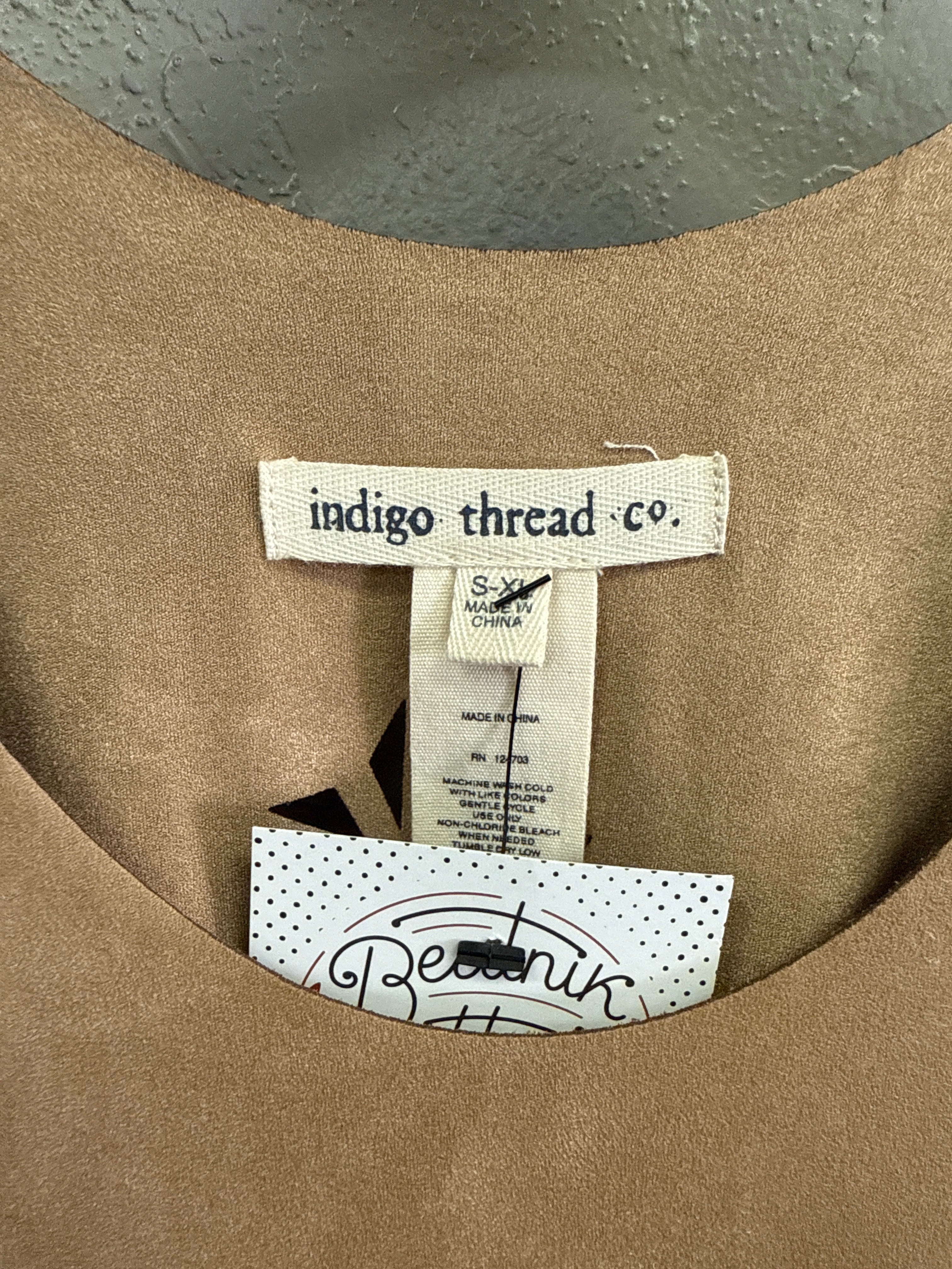 NWOT Indigo Thread Cutout Poncho