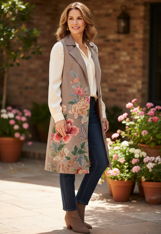NWT SOLITAIRE FLORAL VEST (org$158)
