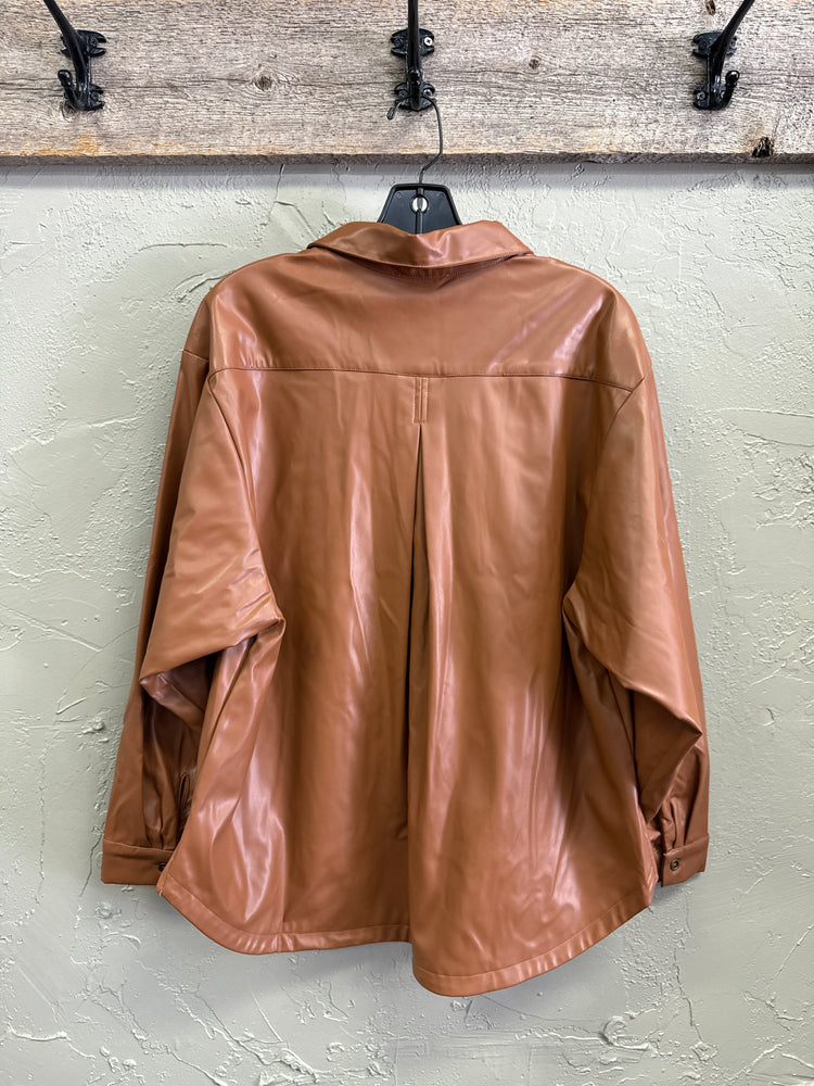 NWT EE:SOME VEGAN LEATHER SHIRT