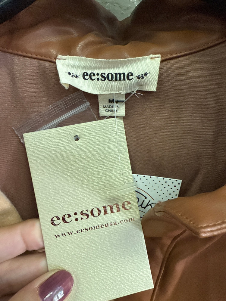 NWT EE:SOME VEGAN LEATHER SHIRT