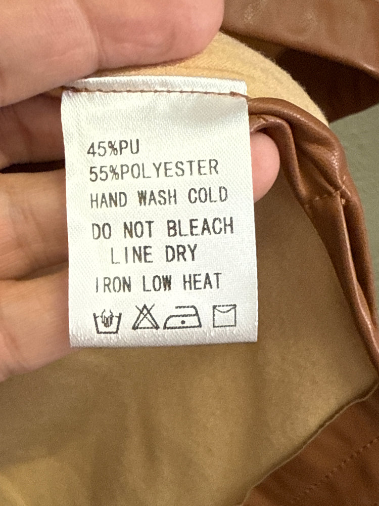 NWT EE:SOME VEGAN LEATHER SHIRT