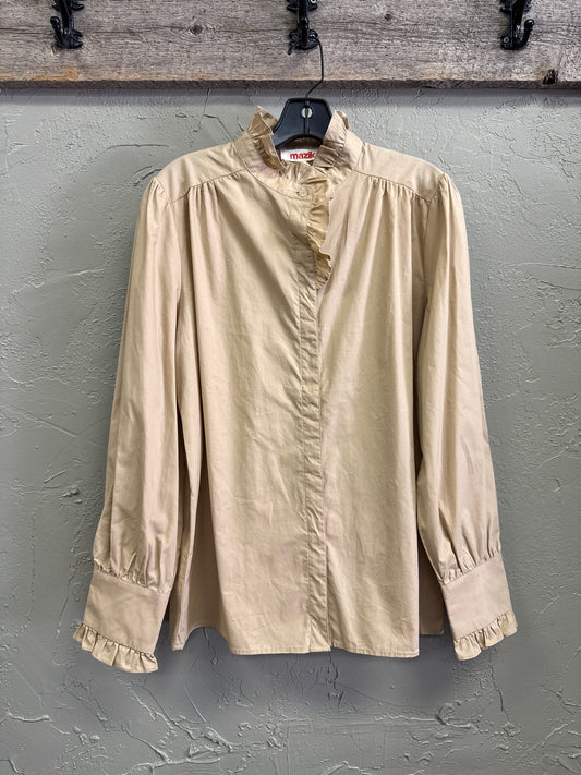 NWOT MAZIK RUFFLED COTTON TOP
