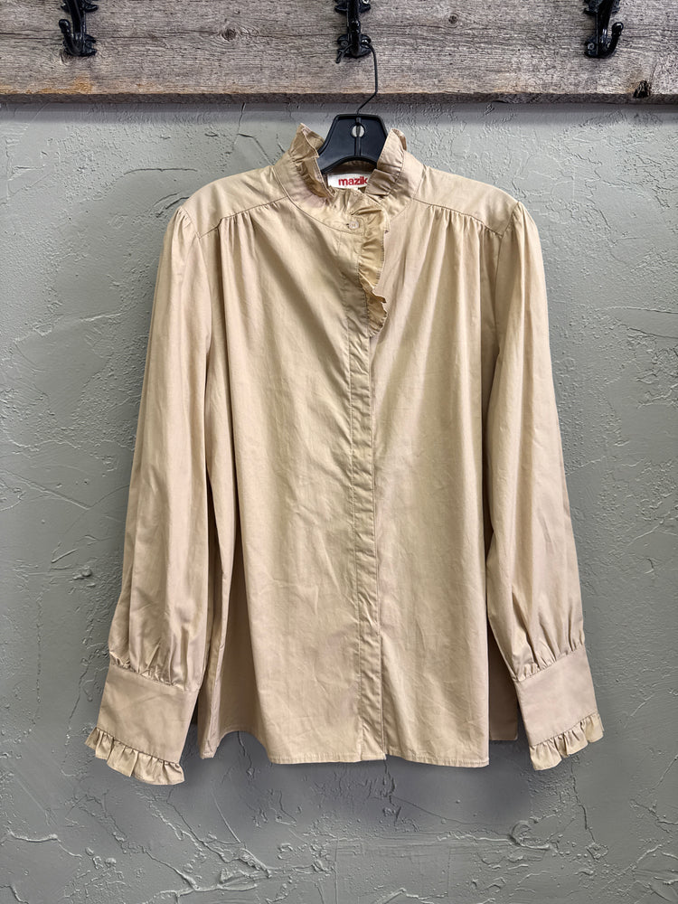 NWOT MAZIK RUFFLED COTTON TOP