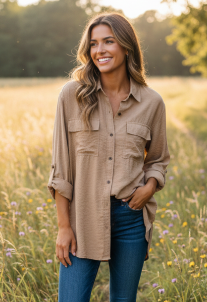 BANANA REPUBLIC RELAXED BUTTON UP