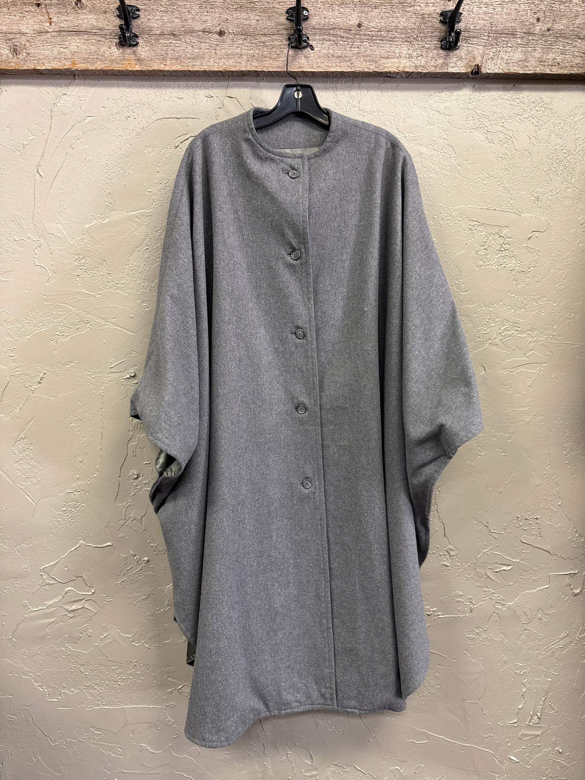 Button-Front Poncho Coat