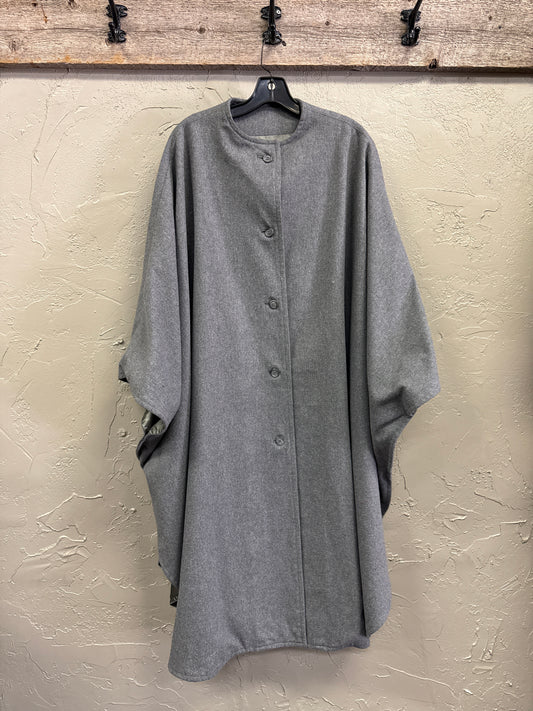 WOOL BUTTON FRONT CAPE