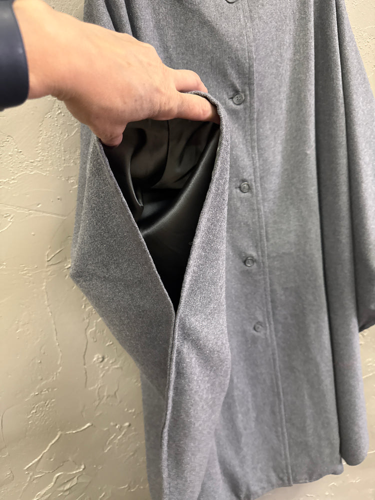 WOOL BUTTON FRONT CAPE