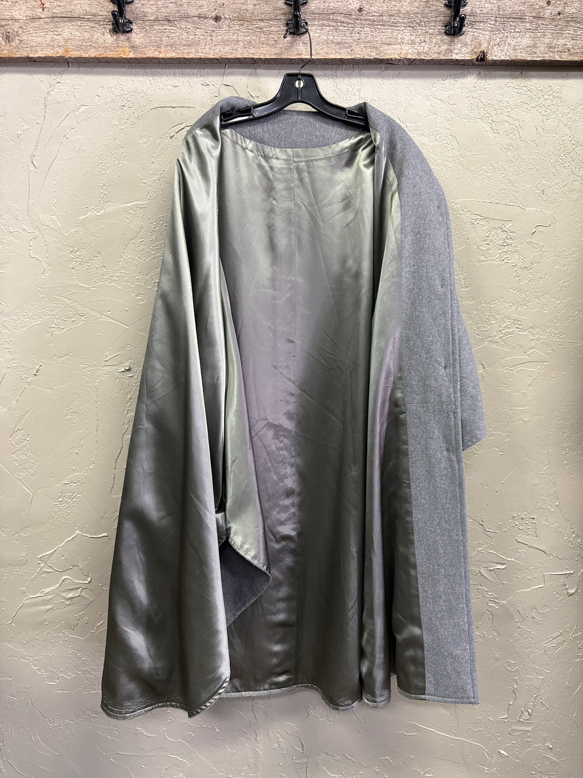 Button-Front Poncho Coat