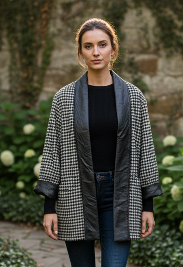VTG 80's CAPRI HOUNDSTOOTH COAT