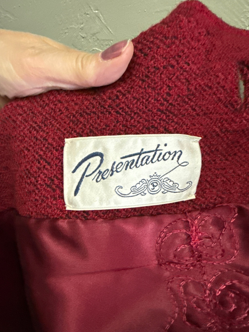 Vtg 60s Boucle Wool Coat