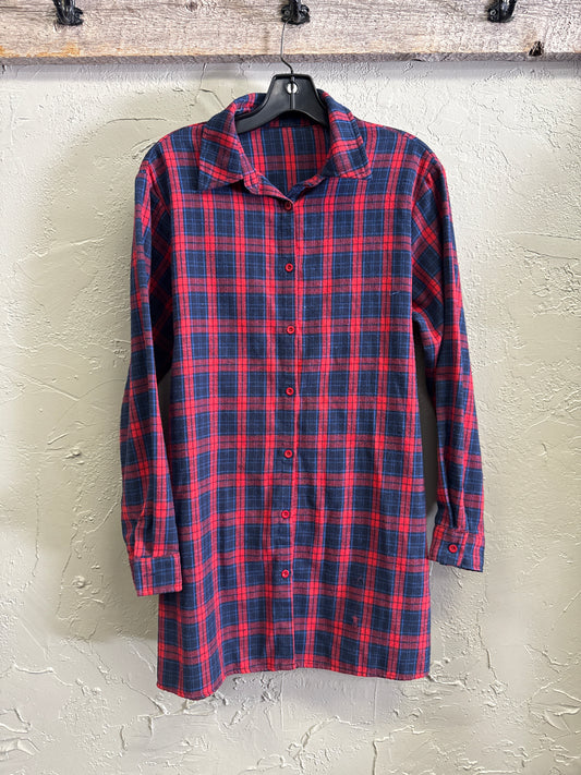 TIE BACK FLANNEL TUNIC