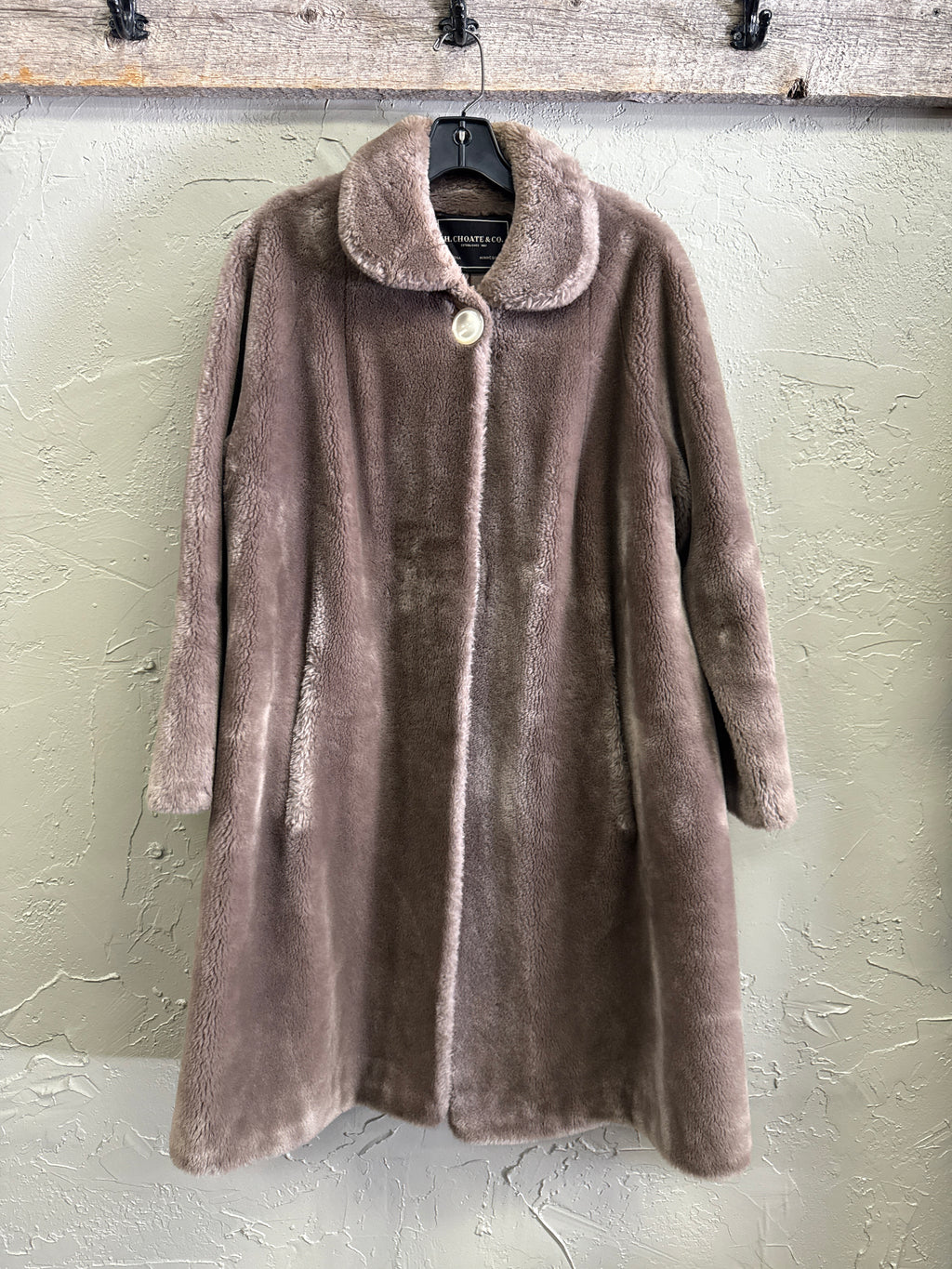 VTG H CHOATE FAUX FUR SWING COAT