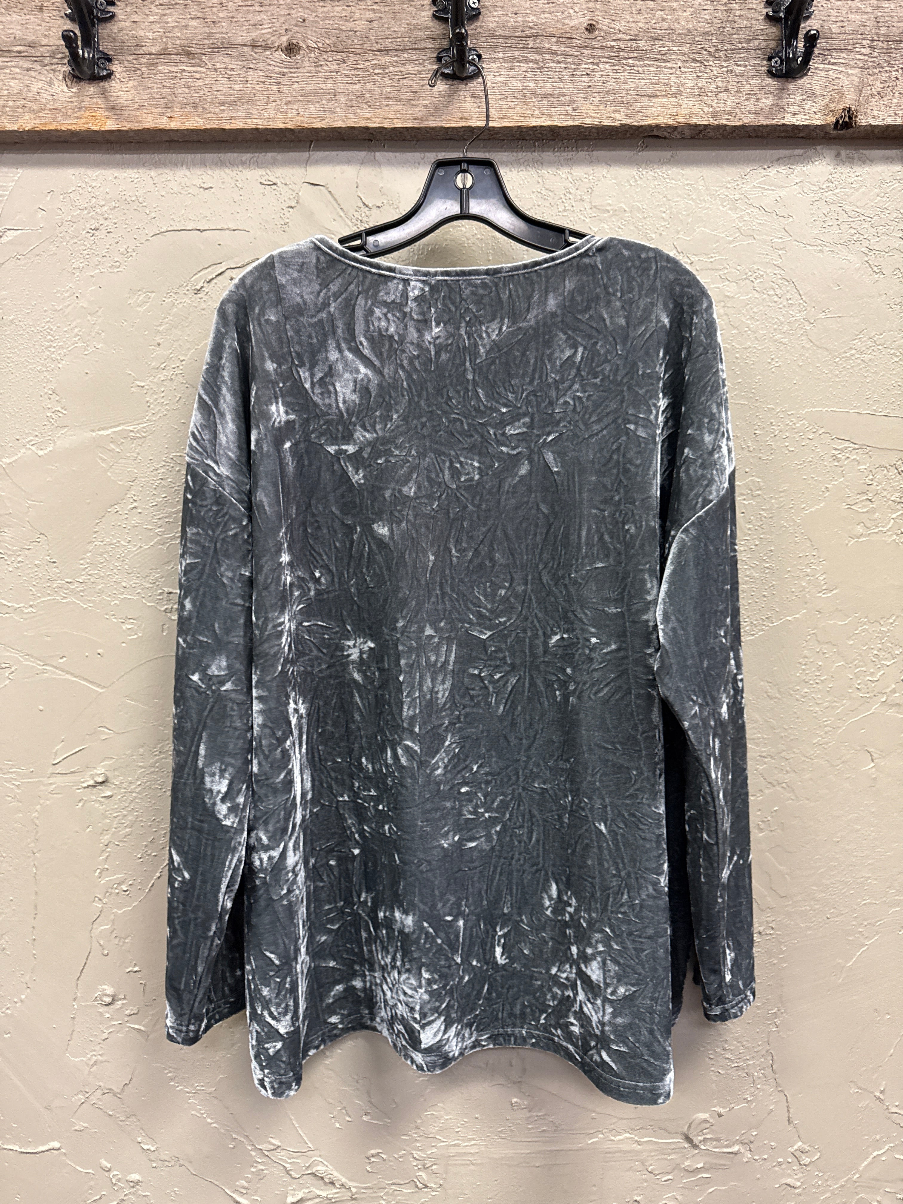 ARYEH VELVET HIGH-LOW SHIRT