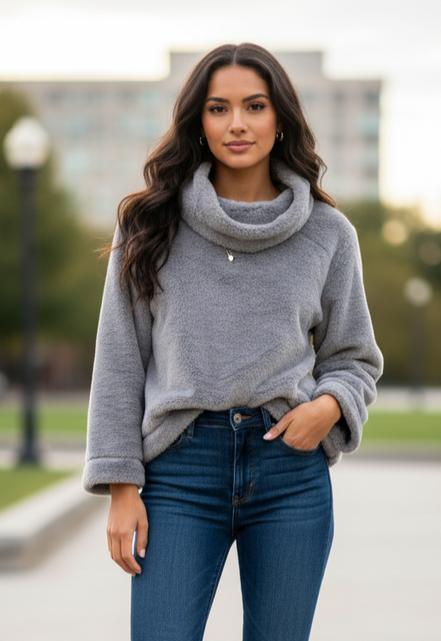 BANANA REPUBLIC FAUX FUR SWEATSHIRT