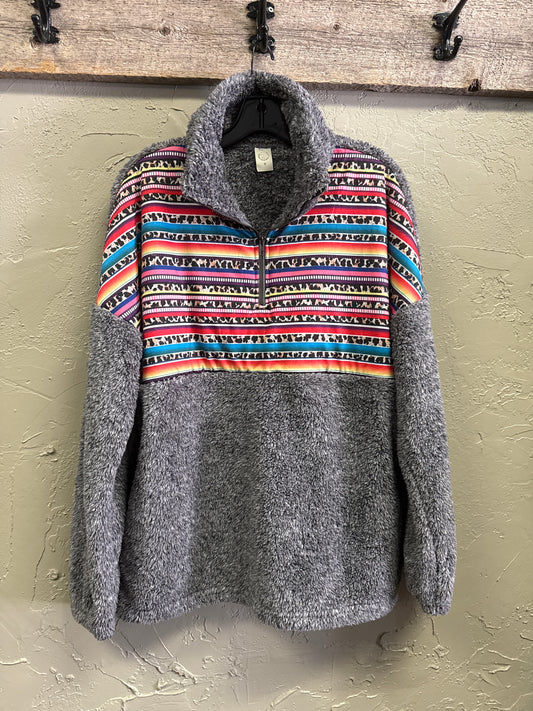 SUNSHINE & RODEOS AZTEC FLEECE PULLOVER