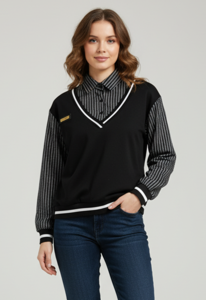 CNC FAUX LAYERED SHIRT/VEST