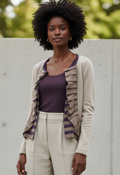 SPARROW RUFFLE CARDI (org$98)