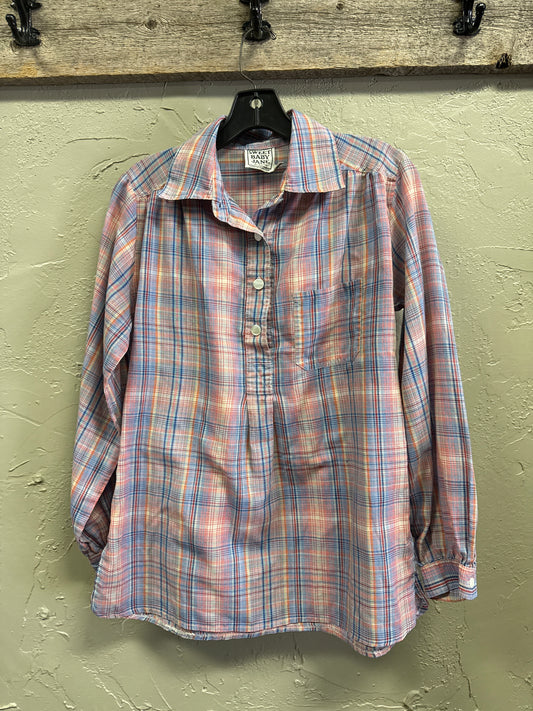 VTG JANE TISE PLAID BLOUSE