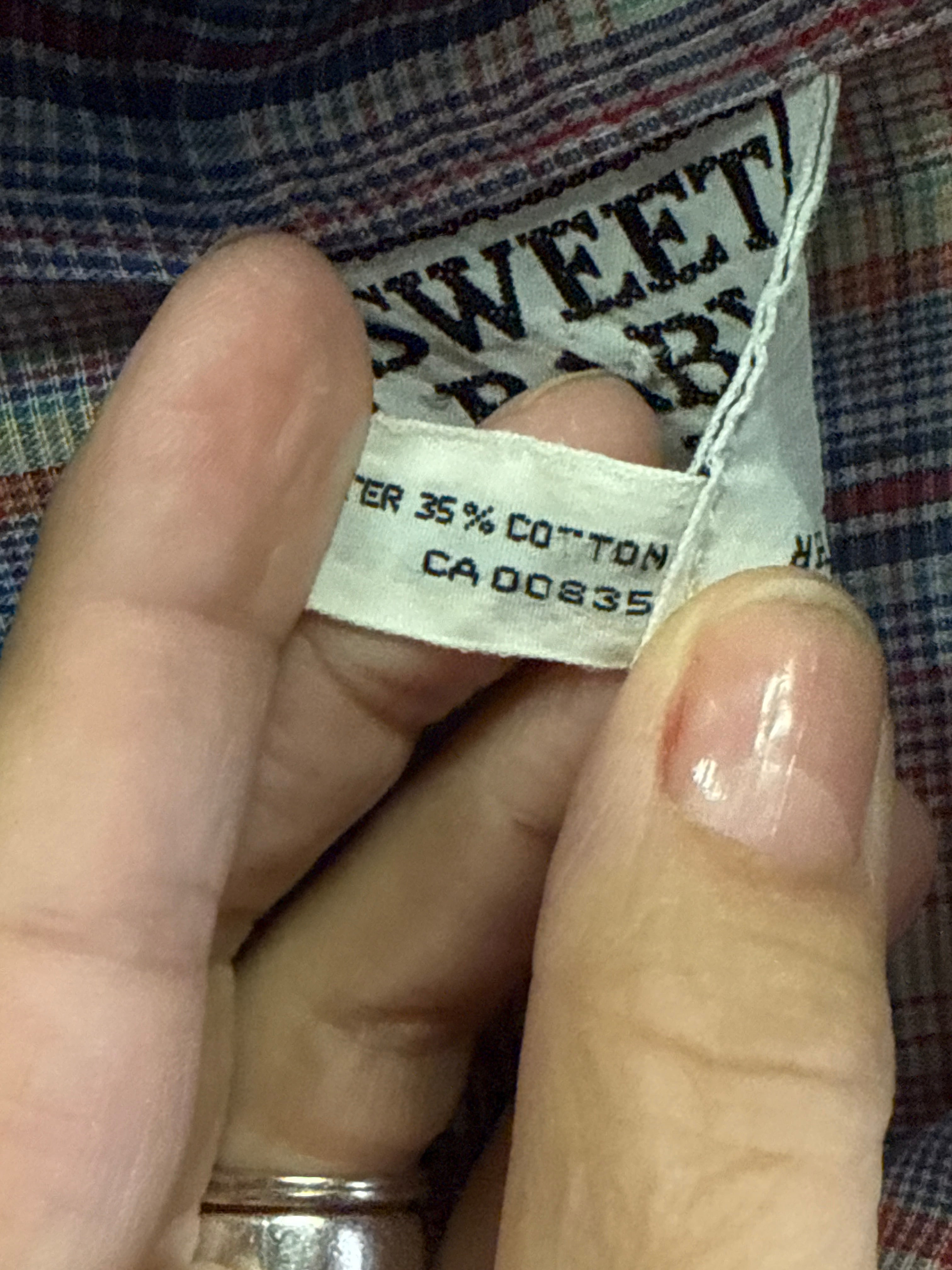 VTG JANE TISE PLAID BLOUSE