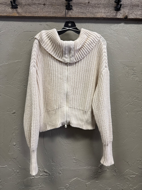 AERIE FULL ZIP CROP SWEATER
