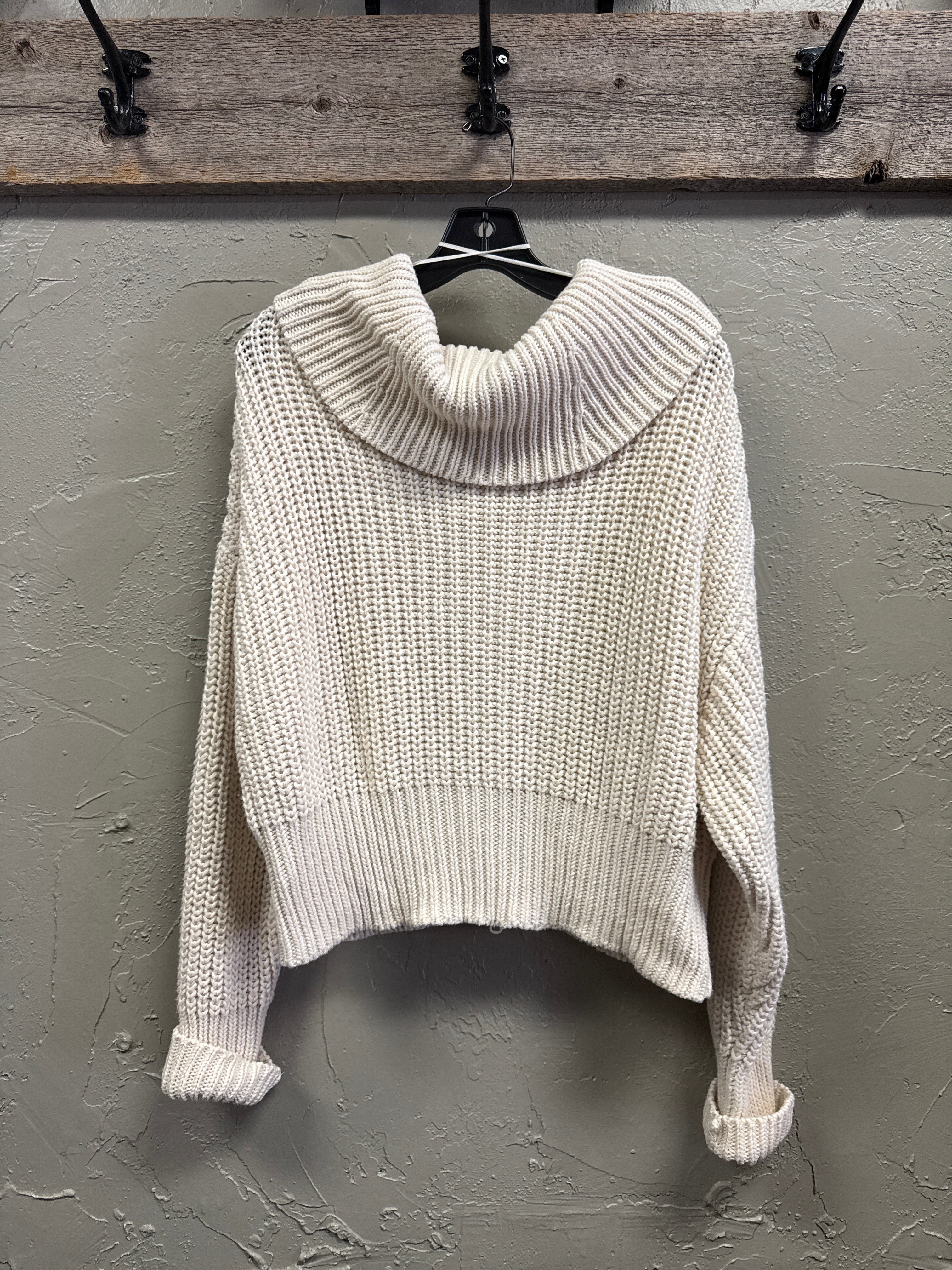 AERIE FULL ZIP CROP SWEATER