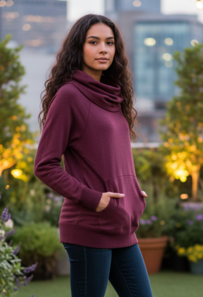 LL BEAN COWL NECK SWEATSHIRT
