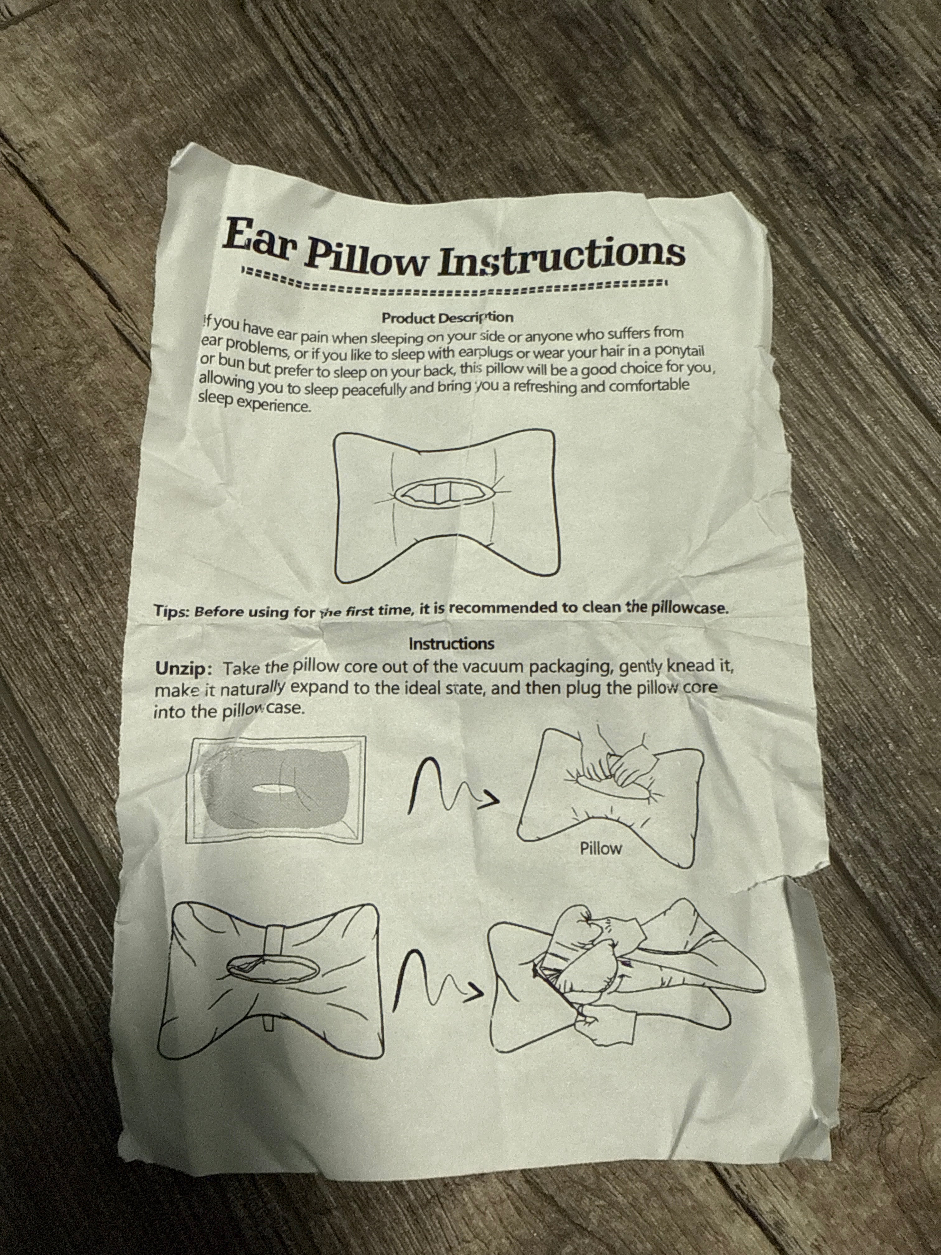 NWOT EAR PILLOW w CASE